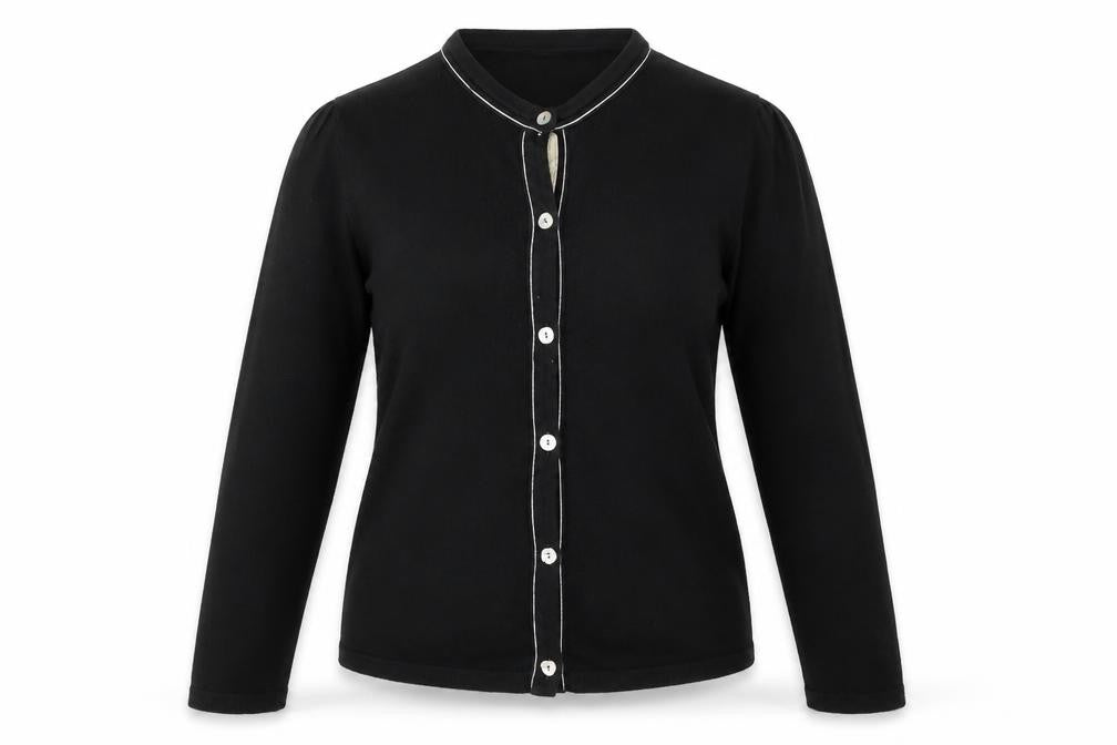 iZ Womens Black Button Cardigan Medium Knit Cotton Blend