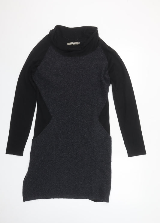 Sandwich Women Black Knit Roll Neck Long Sleeve Shift Dress M