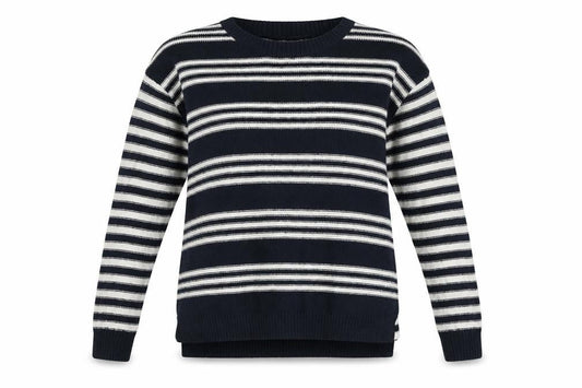 Hollister Women Blue White Striped Crew Neck Pullover Jumper S