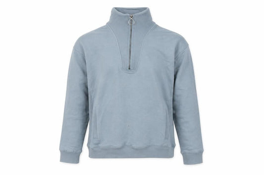 FatFace Women Blue 1/4 Zip Sweatshirt M Cotton Blend Casual Top
