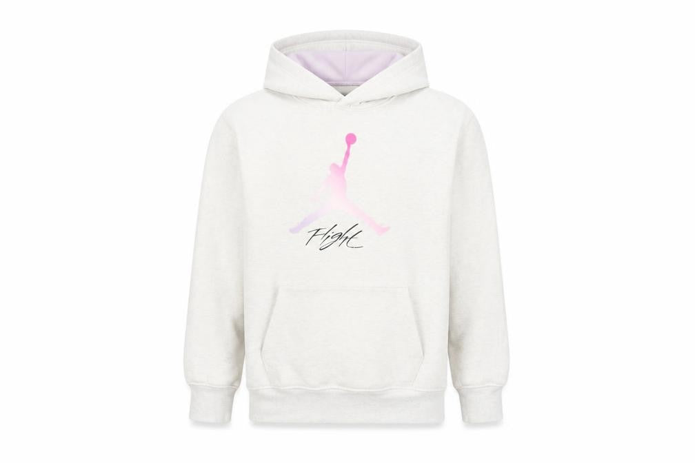 Jordan Girls Ivory Hoodie 10-12 Years Pullover Fleece Logo Hooded Sweatshirt