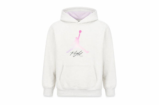 Jordan Girls Ivory Hoodie 10-12 Years Pullover Fleece Logo Hooded Sweatshirt