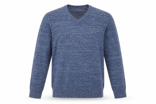 Gap Men's Blue V-Neck Cotton Blend Knit Jumper Size M