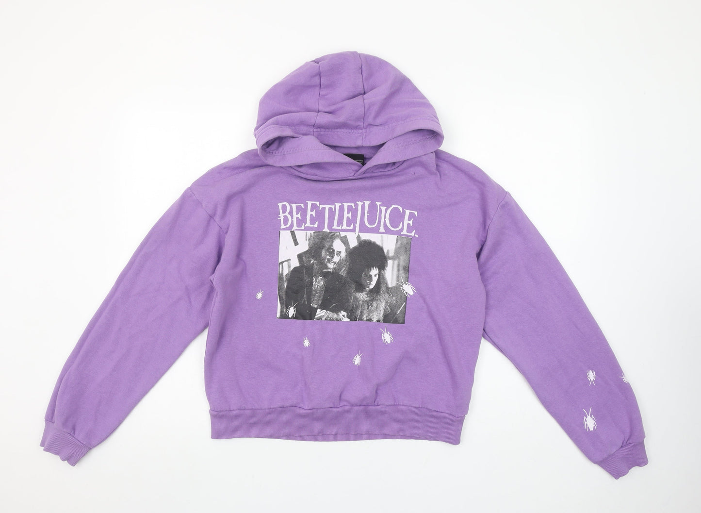 Beetlejuice Purple Hoodie Women Teen Size 12 Cotton Blend Graphic Print