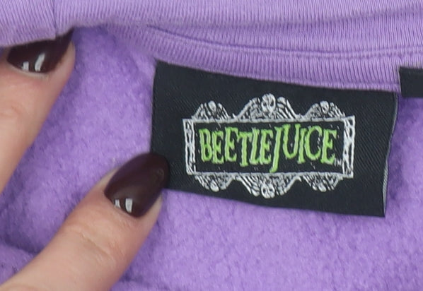 Beetlejuice Purple Hoodie Women Teen Size 12 Cotton Blend Graphic Print