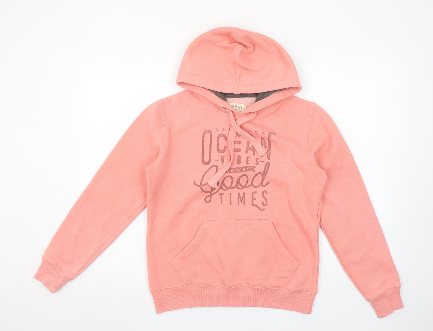 Saltrock Women Coral Pink Pullover Hoodie Size 8 Cotton Blend