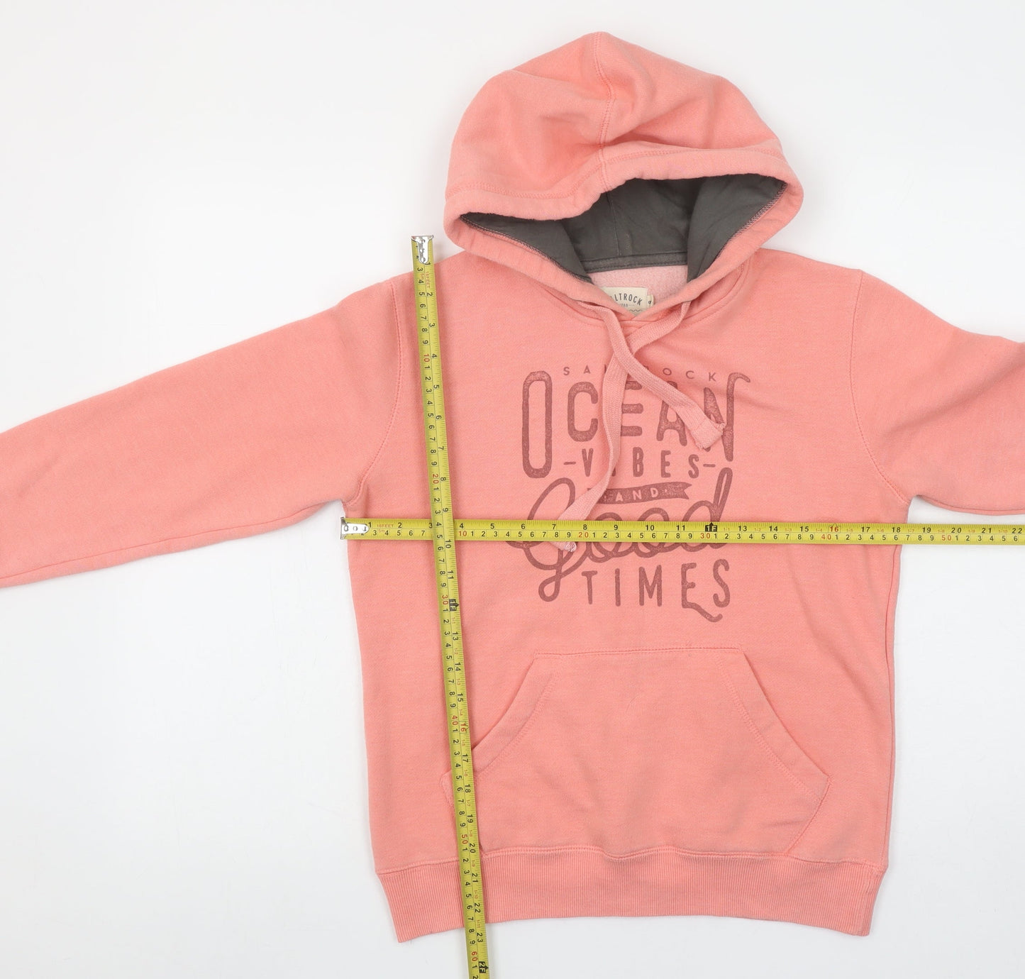 Saltrock Women Coral Pink Pullover Hoodie Size 8 Cotton Blend