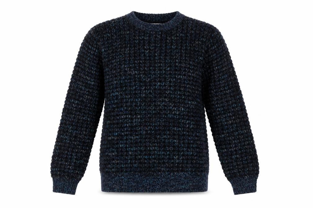 Topman Men Blue Chunky-Knit Crew Neck Pullover Jumper M