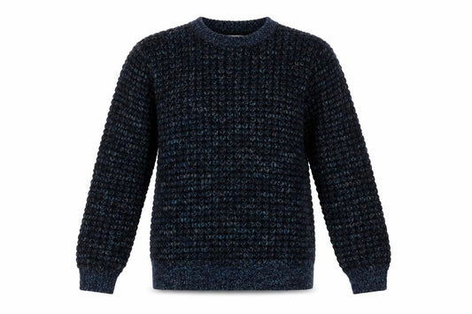 Topman Men Blue Chunky-Knit Crew Neck Pullover Jumper M