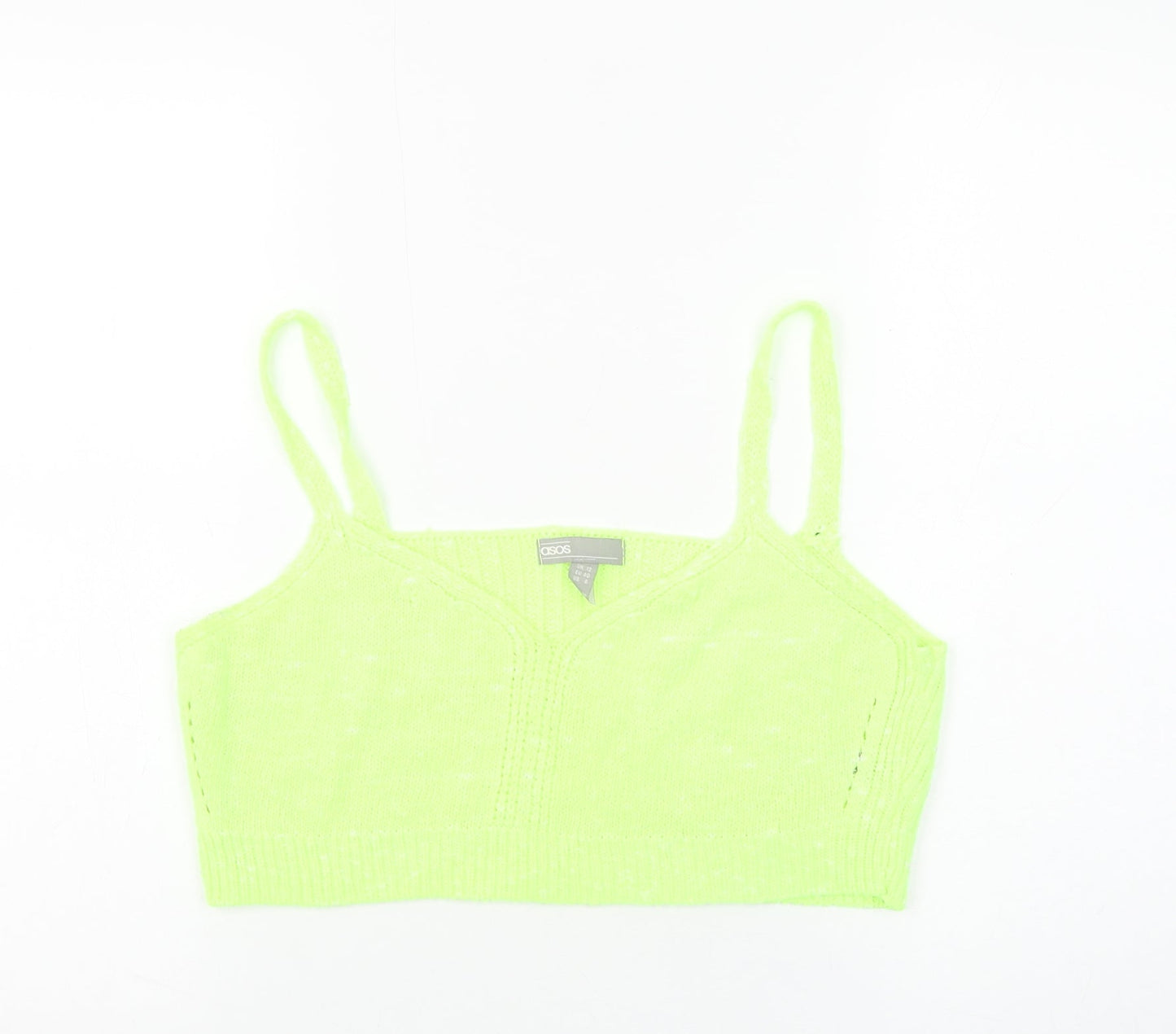 ASOS Women Green Knit Camisole Tank Top Size 12 V-Neck
