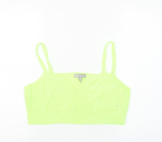 ASOS Women Green Knit Camisole Tank Top Size 12 V-Neck
