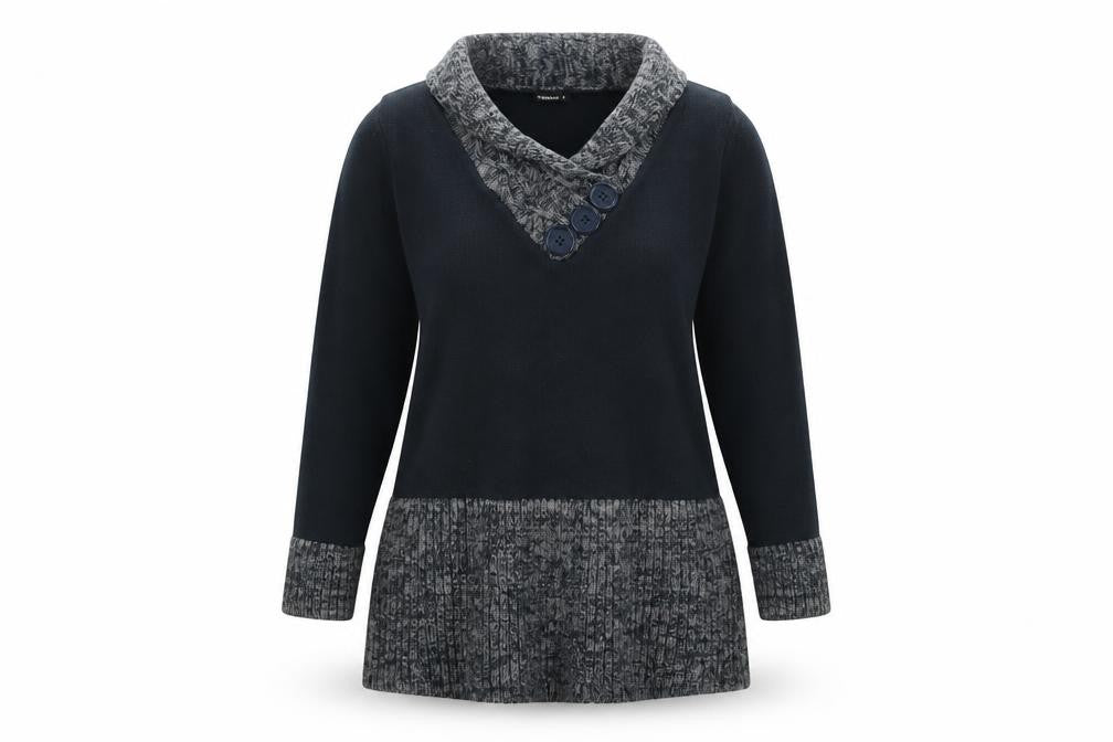 Roman Blue Knit Long Sleeve Pullover Jumper Size XL