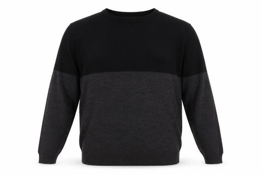 French Connection Men’s Black Grey 2XL Wool Blend Crew Neck Jumper