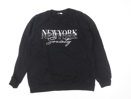 Pep&Co Women's Black Cotton Blend Pullover Sweatshirt Size 8