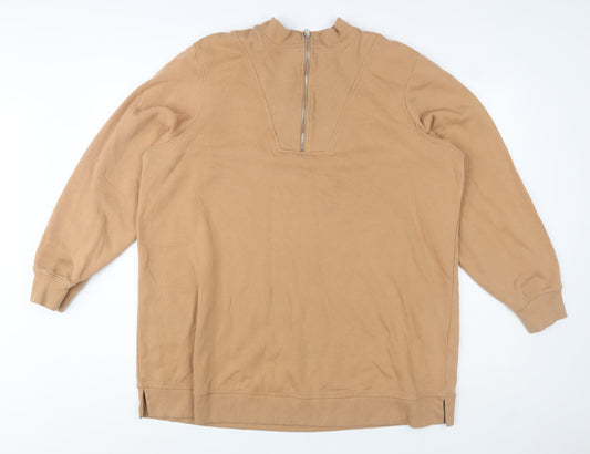 Simply Be Women’s Beige 1/2 Zip Pullover Sweatshirt Size 22