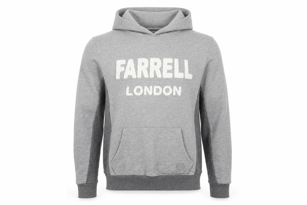 Farrell London Men's Grey Pullover Hoodie Size S Regular Fit Logo