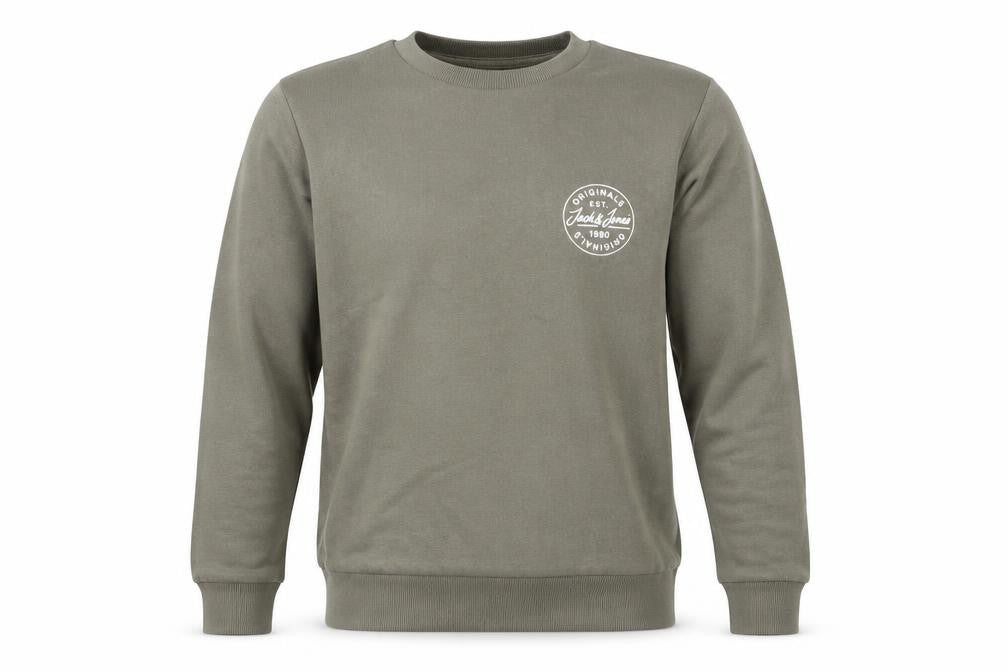 Jack & Jones Men's Green Regular Fit Graphic Cotton Sweatshirt Size S