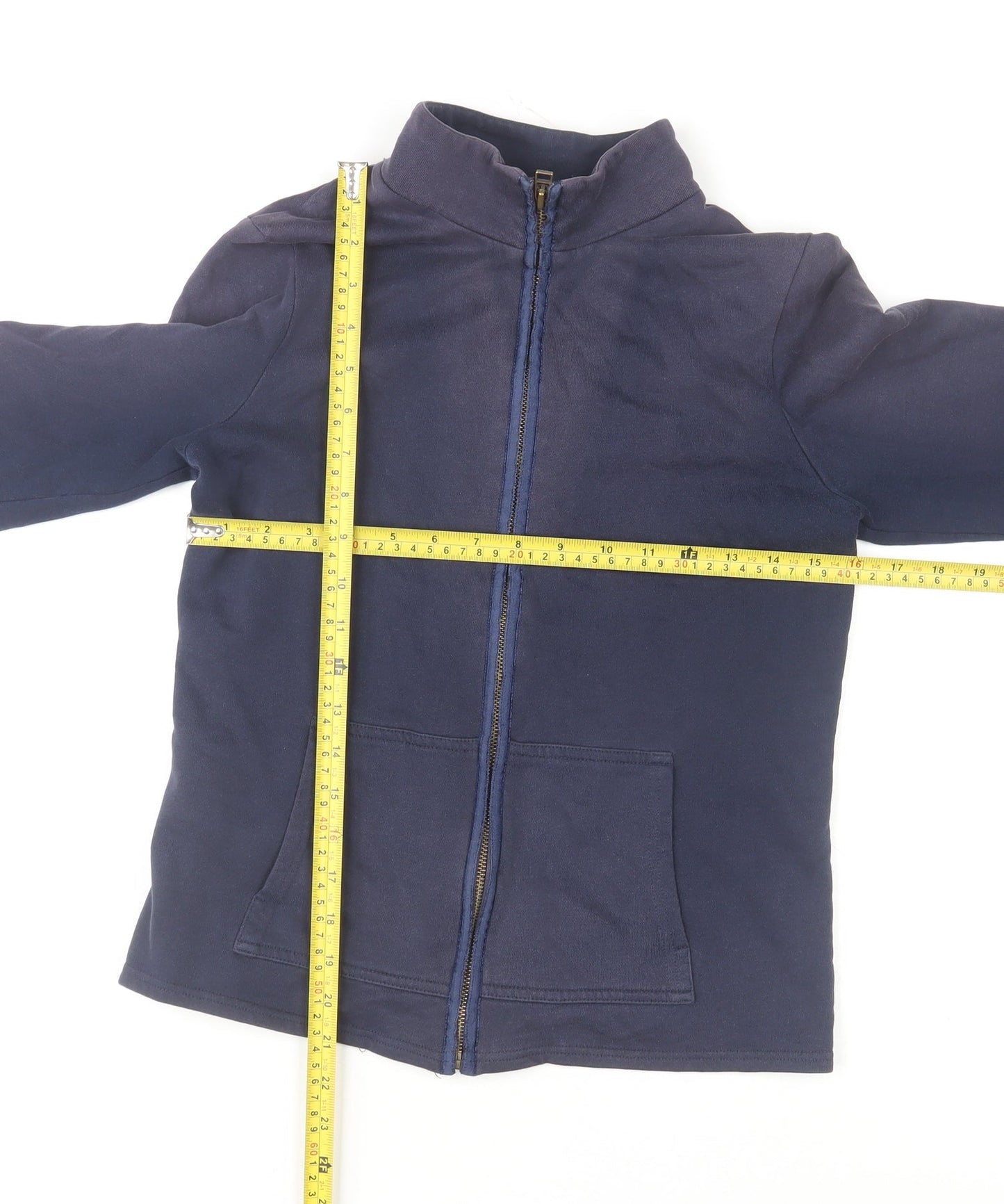 Laura Ashley Women’s Blue Cotton Petite Full Zip Jacket Size S