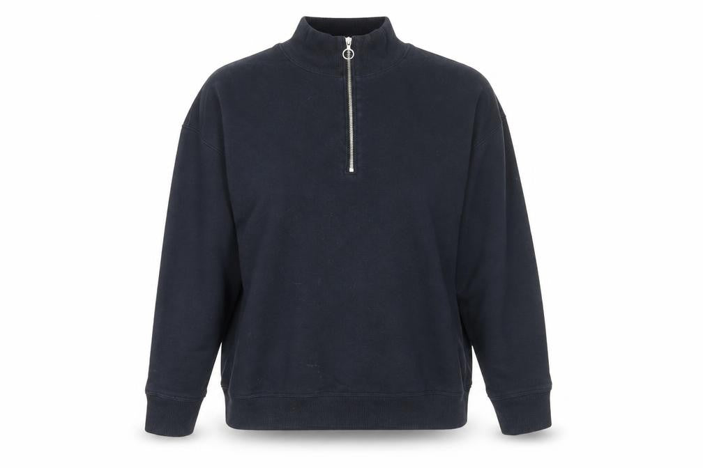 Marks & Spencer Women Black 1/2 Zip Pullover Sweatshirt Size 10