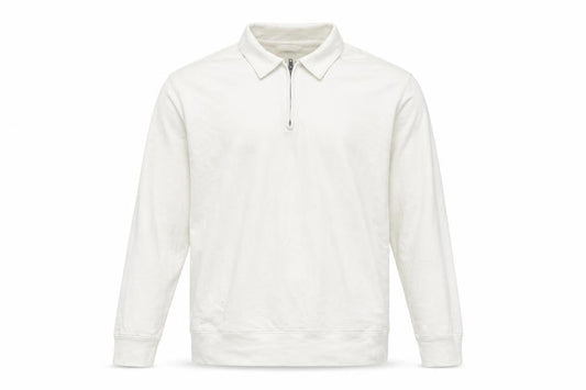 Marks & Spencer Men's Ivory Collared 1/2 Zip Sweatshirt M