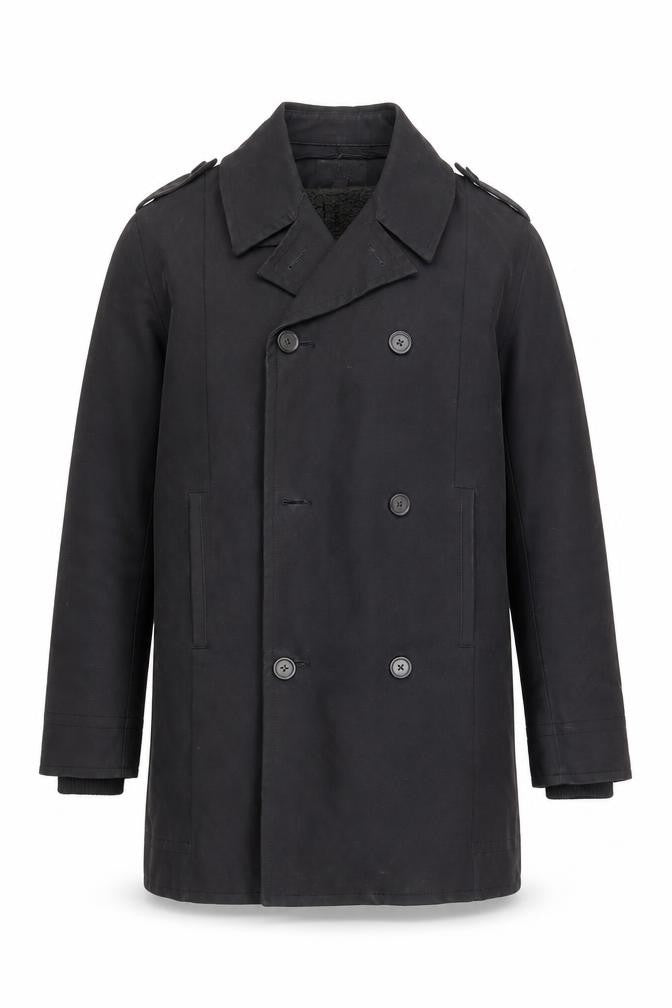 Original Penguin Men’s Black L Pea Coat Cotton Blend Winter Jacket