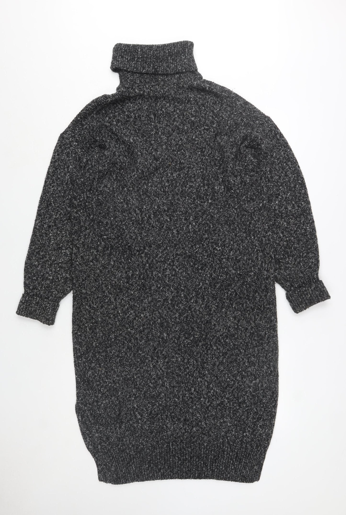 H&M Womens Grey Roll Neck Chunky Knit Jumper Size S