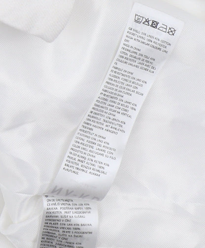 Claire Rose Women White Linen Blend Regular Fit Blazer Size 16