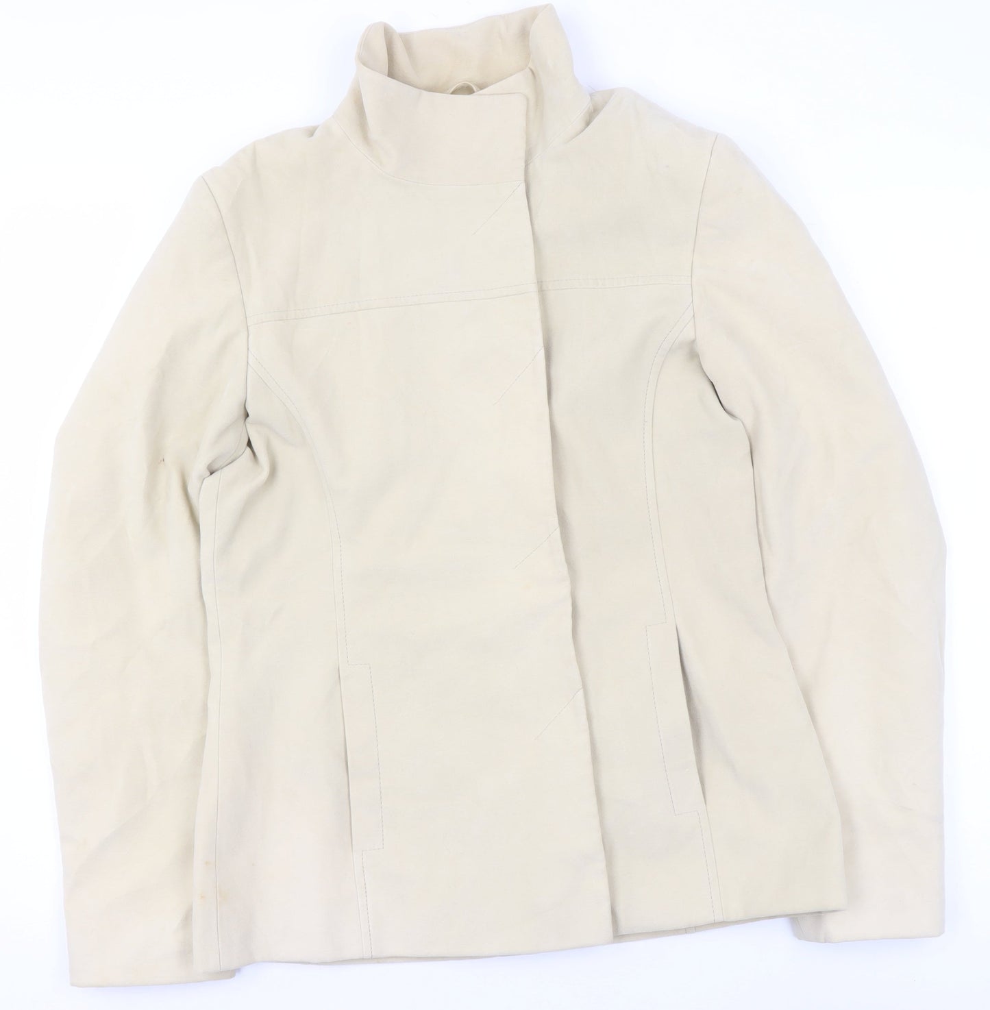 Dorothy Perkins Women’s Beige Cotton Blend Mid-Length Jacket UK 12
