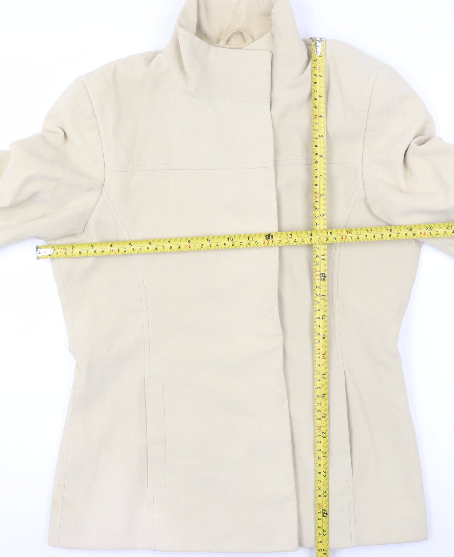 Dorothy Perkins Women’s Beige Cotton Blend Mid-Length Jacket UK 12