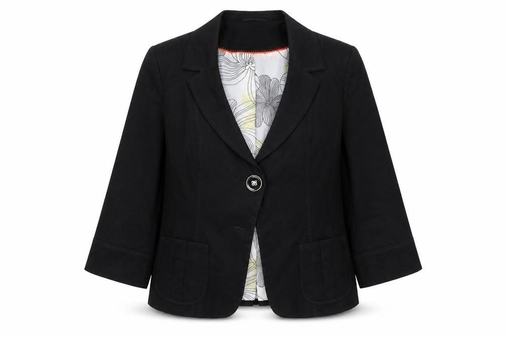 George Women's Black Blazer UK 18 Regular Fit One Button Lined Jacket