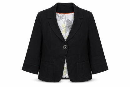 George Women's Black Blazer UK 18 Regular Fit One Button Lined Jacket