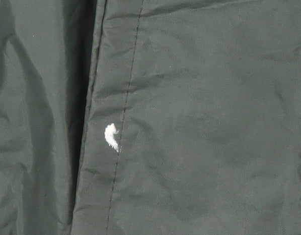 Mountain Essentials Men’s Green Hooded Rain Jacket Size M Water Resistant