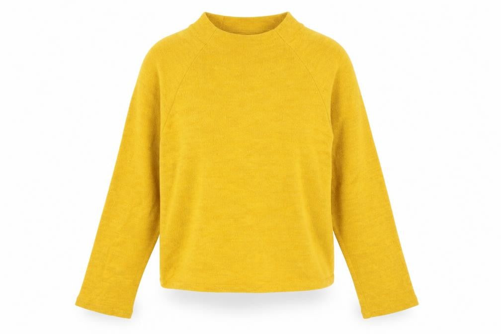 H&M Women's Yellow Mock Neck Knit Pullover Jumper Size S