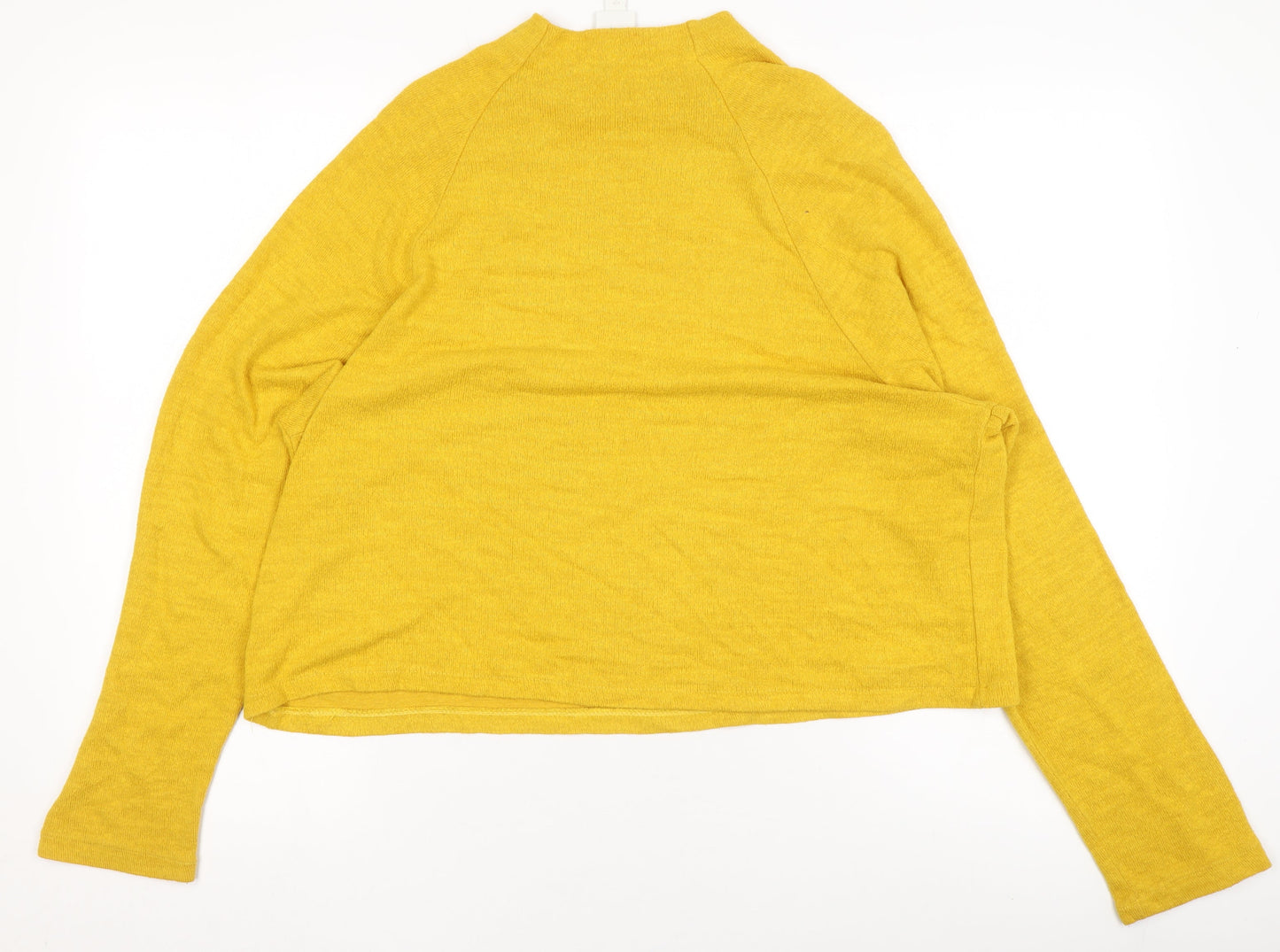 H&M Women's Yellow Mock Neck Knit Pullover Jumper Size S