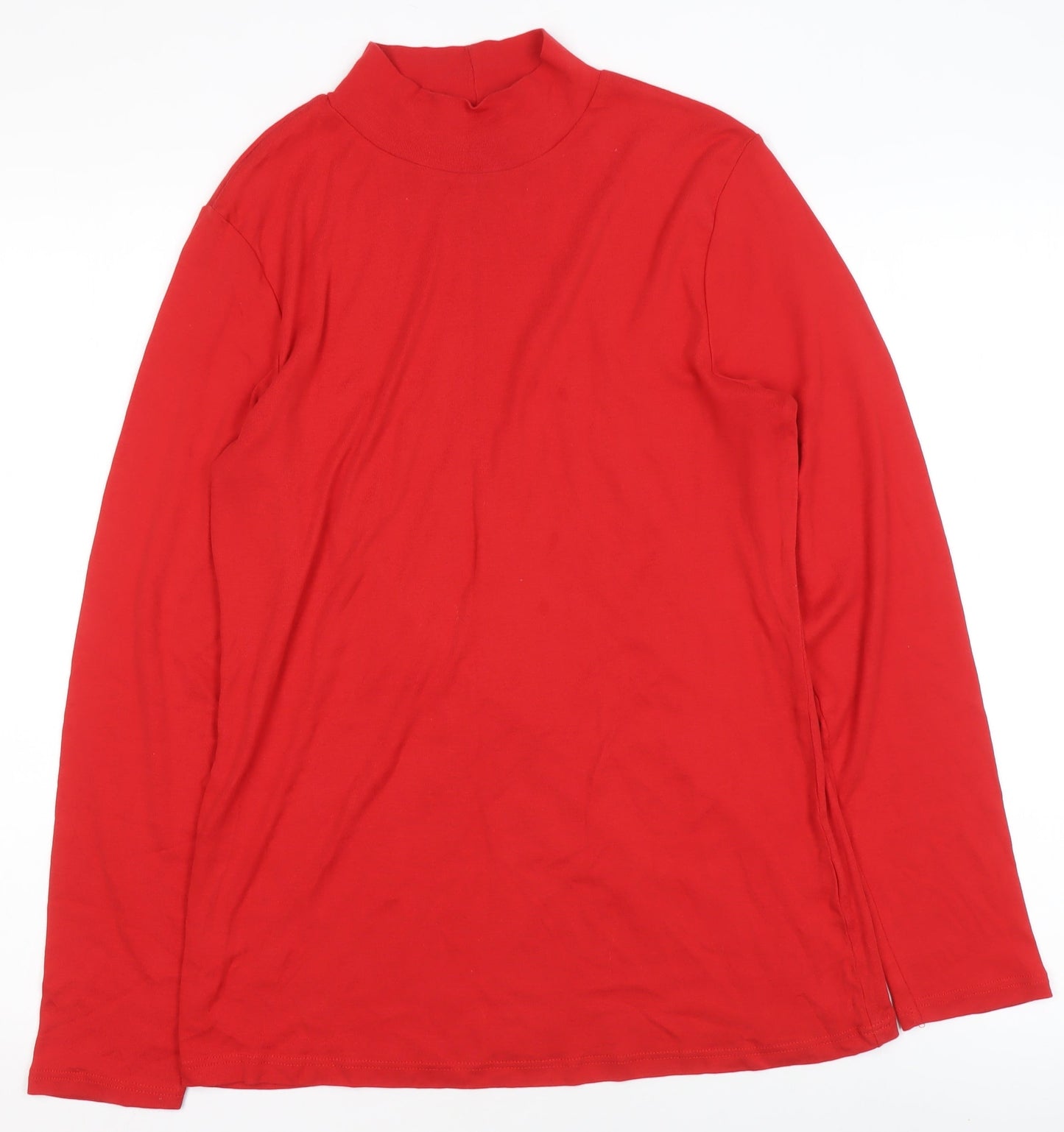 Dorothy Perkins Womens Red Roll Neck Long Sleeve Jersey Top Size 16
