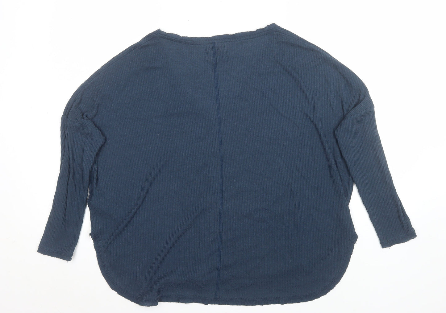 Urban Outfitters Women's Blue V-Neck Long Sleeve Relaxed Top XS