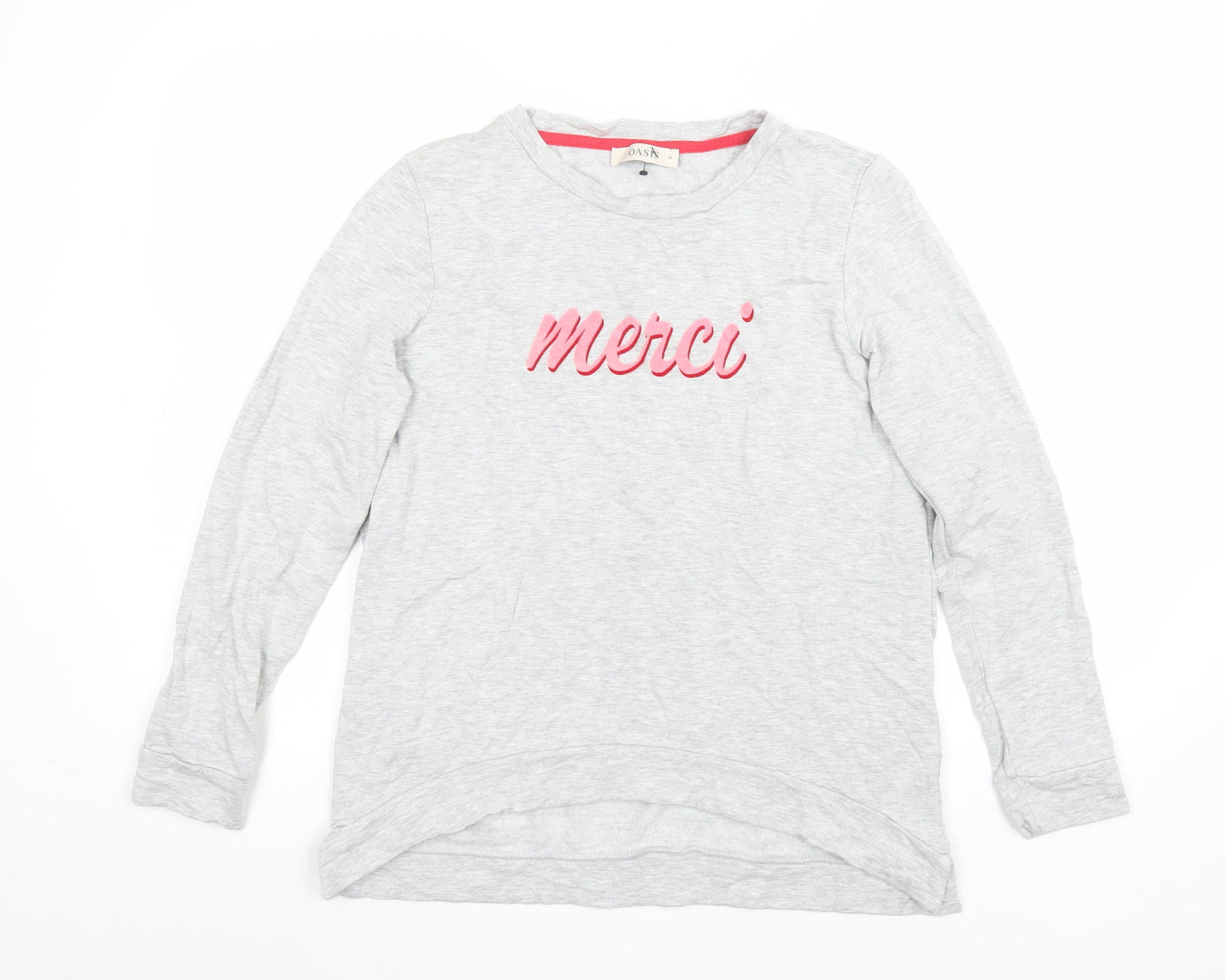 Oasis Womens Grey Merci Long Sleeve Casual T-Shirt Size M