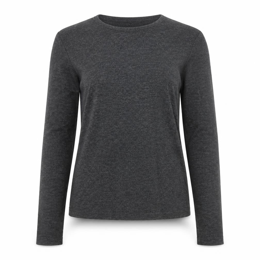 Mango Womens Grey Long Sleeve Basic Crew Neck Jersey Top Size M