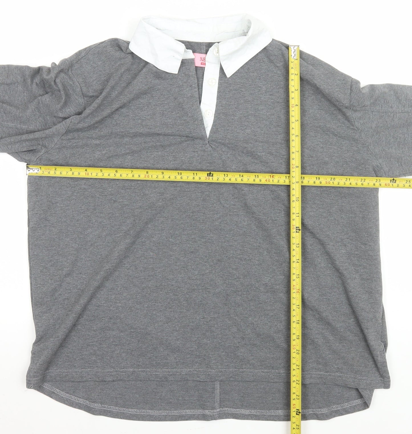 NESAA Women Grey Collared Long Sleeve Button-Up Top M