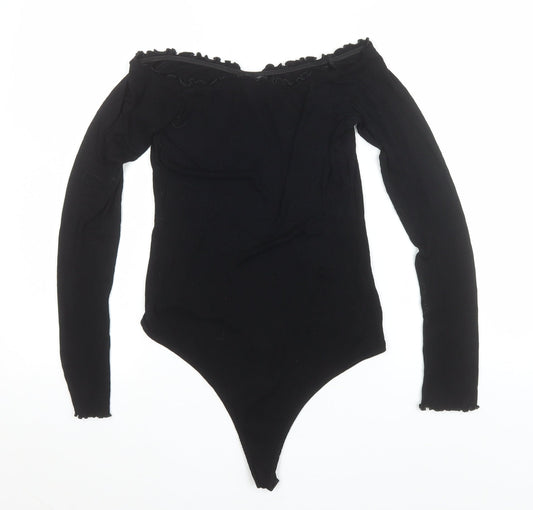 ASOS Women’s Black Off Shoulder Long Sleeve Bodysuit UK 12