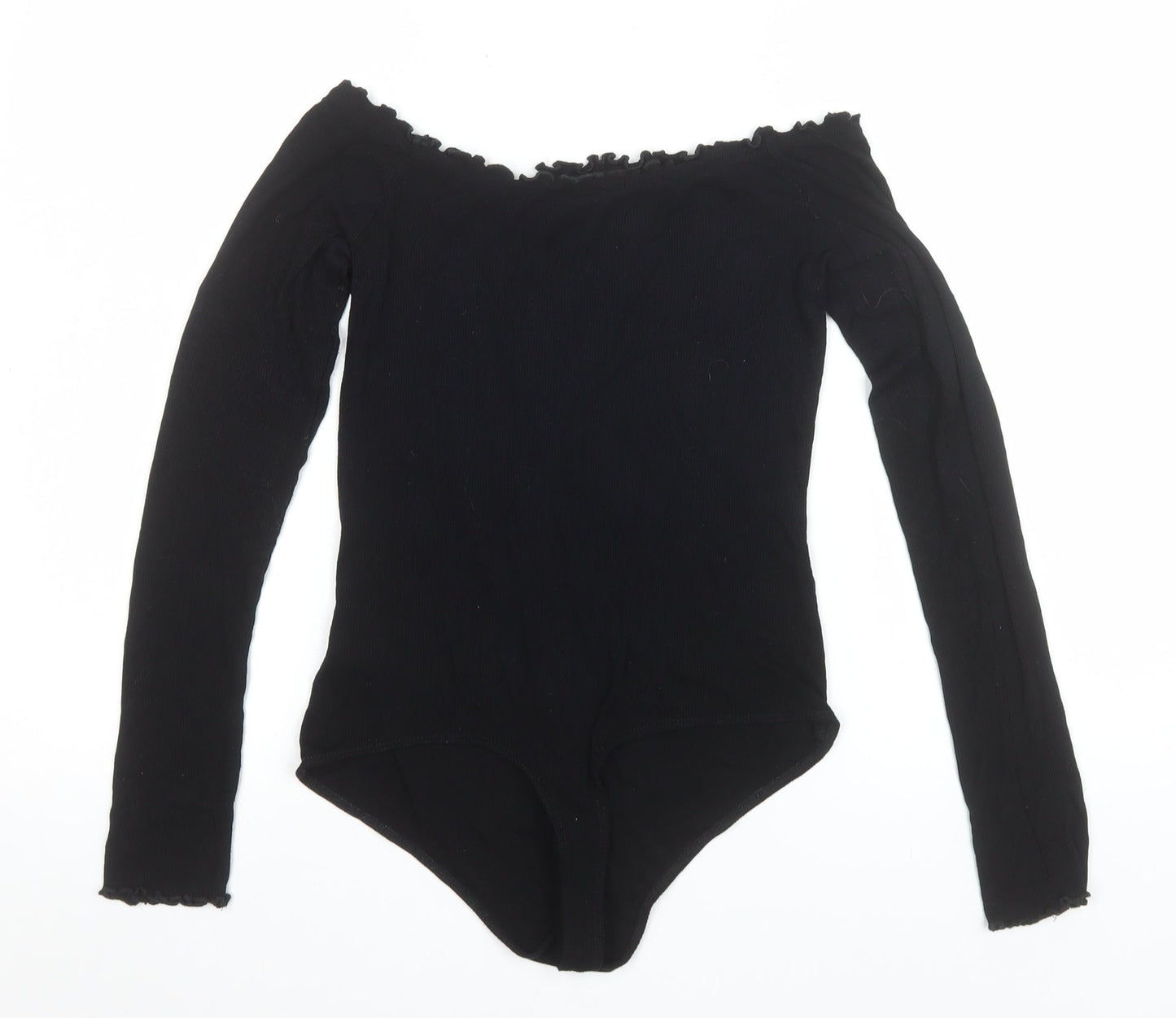 ASOS Women’s Black Off Shoulder Long Sleeve Bodysuit UK 12