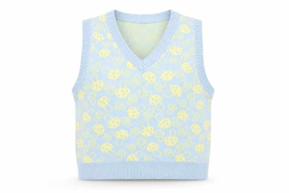 Motel Rocks Women Blue Knit V-Neck Sleeveless Vest Jumper Size S