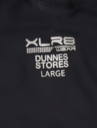 Brand and care label for Dunnes men’s black l hooded softshell activewear jacket