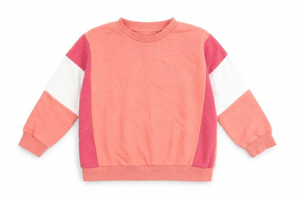 Next Girls Pink Colourblock Fleece Pullover Sweatshirt 9 Years