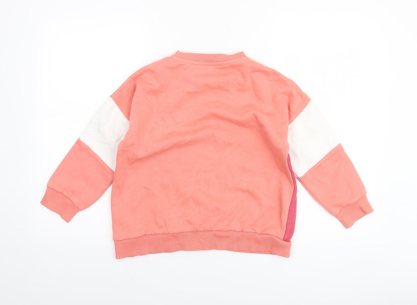Next Girls Pink Colourblock Fleece Pullover Sweatshirt 9 Years