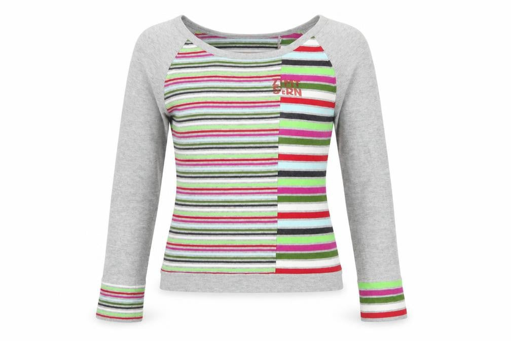 Zimtstern Women Multicoloured Striped Cotton Boat Neck Jumper XS