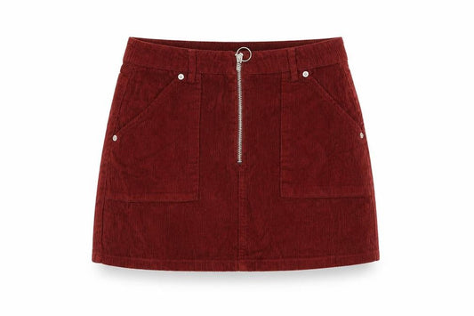Topshop Women’s Brown Corduroy A-Line Petite Skirt UK 8