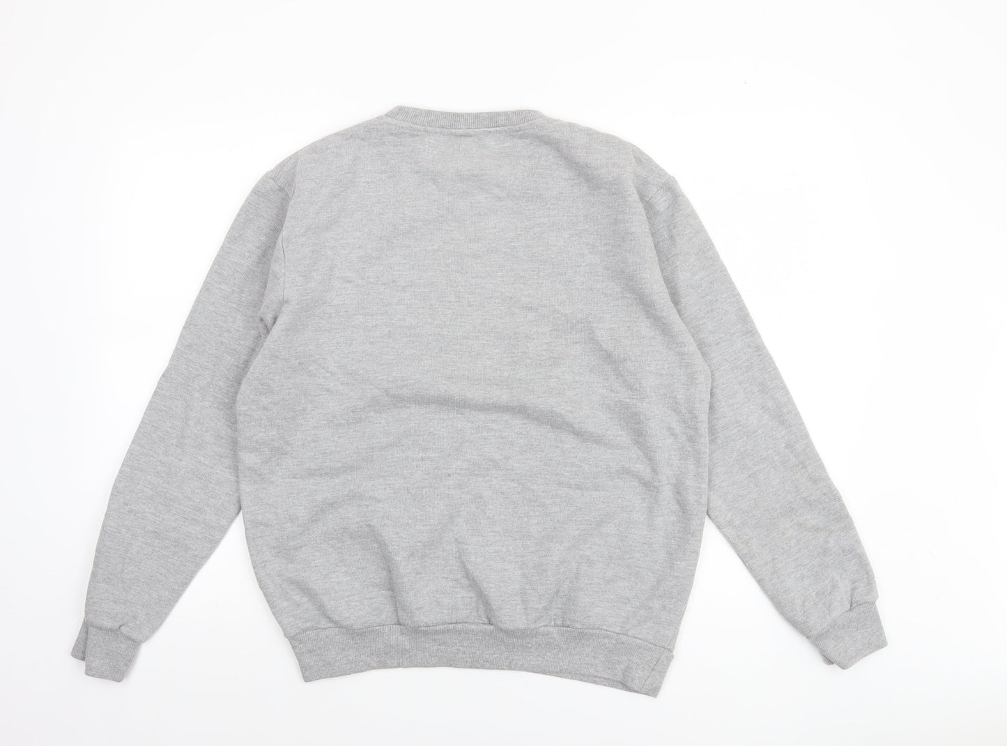 Disney Women Grey Mickey & Minnie Graphic Crew Neck Sweatshirt Size M