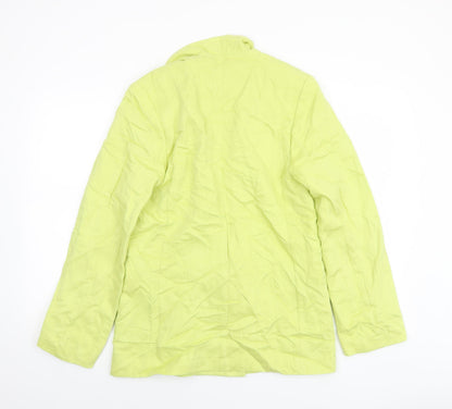 H&M Women Green Double-Breasted Blazer XS Regular Fit