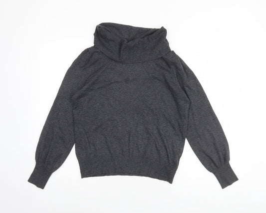 Marks and Spencer Women Grey Cowl Neck Long Sleeve Jumper Size 14